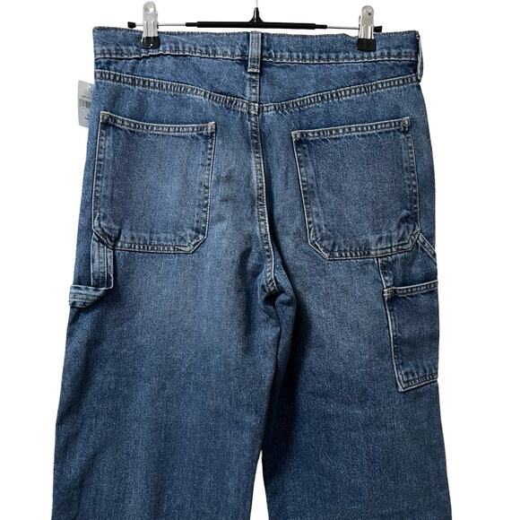 GAP Womens 90s Carpenter Mid Rise Jeans Size 12 Husky Blue Western Ranch NWT - Picture 4 of 8